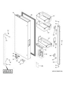 Fresh Food Door Lh parts for Ge Refrigerator CWE23SP2MBS1 from AppliancePartsPros.com