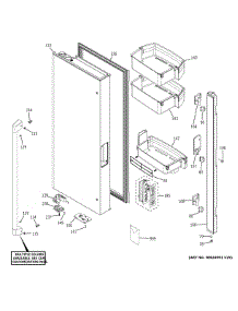 Fresh Food Door Lh parts for Ge Refrigerator CWE23SP2MFS1 from AppliancePartsPros.com