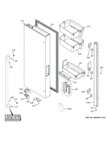 Fresh Food Door Lh parts for Ge Refrigerator CWE23SP3MGD1 from AppliancePartsPros.com