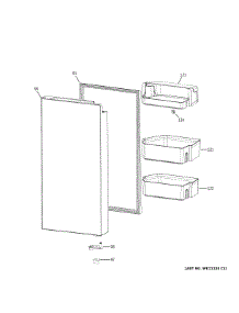 Refrigerator Door Rh parts for Ge Refrigerator CXE22DM5PFS5 from AppliancePartsPros.com