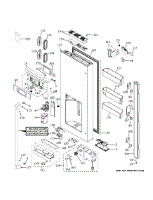 Dispenser Door parts for Ge Refrigerator CYE22UP2MHS1 from AppliancePartsPros.com