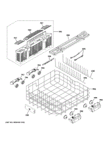 Lower Rack Assembly parts for Ge Dishwasher DDT700SBN5TS from AppliancePartsPros.com