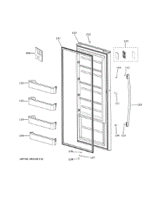 Door parts for Ge Refrigerator FUF21DLRDWW from AppliancePartsPros.com