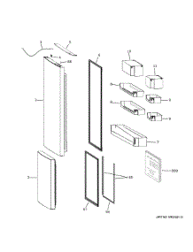 Doors parts for Ge Refrigerator GBE17HYRCFS from AppliancePartsPros.com