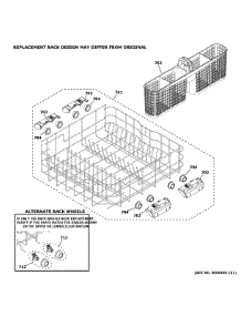 Lower Rack Assembly parts for Ge Dishwasher GDF535PGR7WW from AppliancePartsPros.com