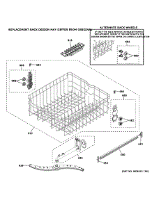Upper Rack Assembly parts for Ge Dishwasher GDF535PGR7WW from AppliancePartsPros.com