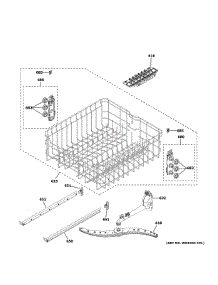 Upper Rack Assembly parts for Ge Dishwasher GDF550PSR7SS from AppliancePartsPros.com
