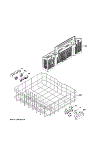 Lower Rack Assembly parts for Ge Dishwasher GDF630PGM3BB from AppliancePartsPros.com