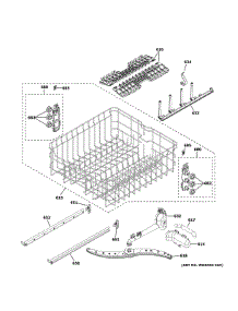 Upper Rack Assembly parts for Ge Dishwasher GDF645SGN3BB from AppliancePartsPros.com