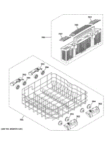 Lower Rack Assembly parts for Ge Dishwasher GDF645SGN3BB from AppliancePartsPros.com