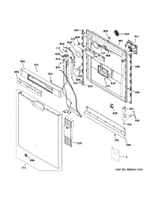 Escutcheon Door Assembly parts for Ge Dishwasher GDF645SGN3WW from AppliancePartsPros.com