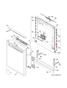 Escutcheon & Door Assembly parts for Ge Dishwasher GDF650SYV0FS from AppliancePartsPros.com