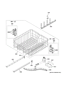 Upper Rack Assembly parts for Ge Dishwasher GDP630PMR6ES from AppliancePartsPros.com