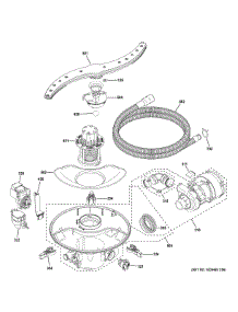 Motor Sump Filter Assembly parts for Ge Dishwasher GDP645SYN2FS from AppliancePartsPros.com