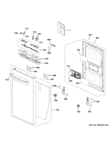 Escutcheon Door Assembly parts for Ge Dishwasher GDT226SSL2SS from AppliancePartsPros.com
