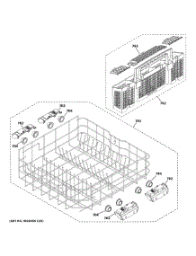 Lower Rack Assembly parts for Ge Dishwasher GDT550PMR6ES from AppliancePartsPros.com