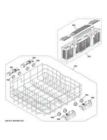 Lower Rack Assembly parts for Ge Dishwasher GDT595HYY0FS from AppliancePartsPros.com
