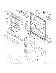 Escutcheon Door Assembly parts for Ge Dishwasher GDT605PFM6DS from AppliancePartsPros.com
