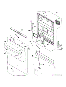 Escutcheon Door Assembly parts for Ge Dishwasher GDT630PMR6ES from AppliancePartsPros.com