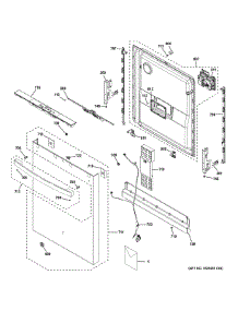 Escutcheon Door Assembly parts for Ge Dishwasher GDT635HSR6SS from AppliancePartsPros.com