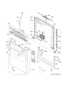 Escutcheon Door Assembly parts for Ge Dishwasher GDT650SMV3ES from AppliancePartsPros.com