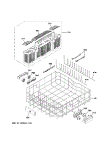 Lower Rack Assembly parts for Ge Dishwasher GDT665SSN0SS from AppliancePartsPros.com