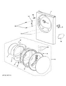 Front Panel Door parts for Ge Dryer GFD14ESSN3WW from AppliancePartsPros.com