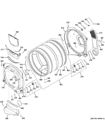 Drum parts for Ge Dryer GFDS255GF0RR from AppliancePartsPros.com