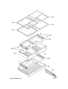 Fresh Food Shelves parts for Ge Refrigerator GFE26JGMYFBB from AppliancePartsPros.com