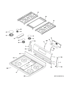 Control Panel Cooktop parts for Ge Range GGF500SV2SS from AppliancePartsPros.com