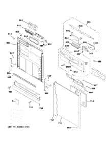 Escutcheon Door Assembly parts for Ge Dishwasher GLD4968T05SS from AppliancePartsPros.com