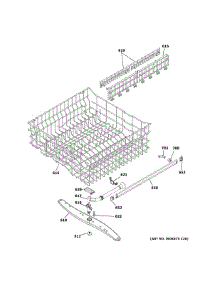 Upper Rack Assembly parts for Ge Dishwasher GLD4968T05SS from AppliancePartsPros.com
