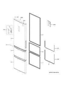Doors parts for Ge Refrigerator GLE12HSLBRSS from AppliancePartsPros.com