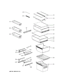 Shelves & Drawers parts for Ge Refrigerator GLE12HSPBRSS from AppliancePartsPros.com