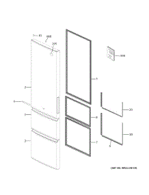 Doors parts for Ge Refrigerator GLE12HSPBRSS from AppliancePartsPros.com