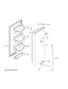Fresh Food Door Rh parts for Ge Refrigerator GNE21FMKWFES from AppliancePartsPros.com