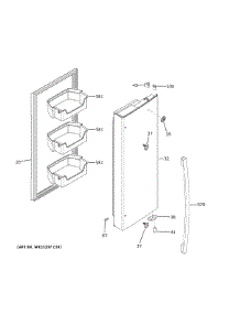 Fresh Food Door Rh parts for Ge Refrigerator GNE27ESMKFSS from AppliancePartsPros.com
