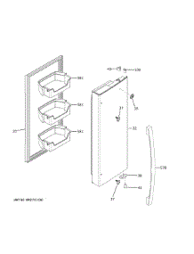 Fresh Food Door Rh parts for Ge Refrigerator GNE27EYMTFFS from AppliancePartsPros.com