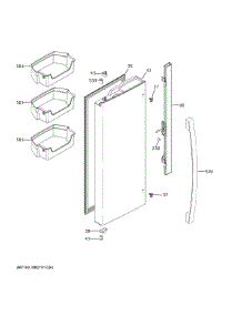 Fresh Food Door Lh parts for Ge Refrigerator GNE27EYMTFFS from AppliancePartsPros.com