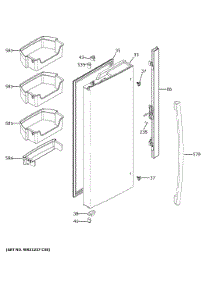Fresh Food Door Lh parts for Ge Refrigerator GNE27JGMWFWW from AppliancePartsPros.com