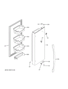 Fresh Food Door Rh parts for Ge Refrigerator GNE27JYMKFFS from AppliancePartsPros.com