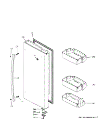 Fresh Food Door Rh parts for Ge Refrigerator GNE29GMKKES from AppliancePartsPros.com