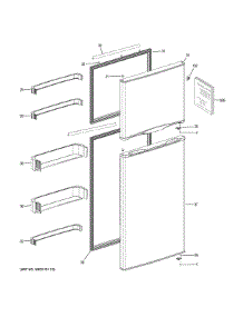 Doors parts for Ge Refrigerator GPE12FSKCSB from AppliancePartsPros.com