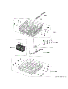 Rack Assemblies parts for Ge Dishwasher GPT225SGL2WW from AppliancePartsPros.com