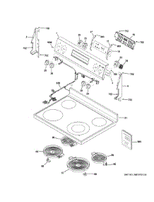 Control Panel Cooktop parts for Ge Range GRF400SV1BB from AppliancePartsPros.com