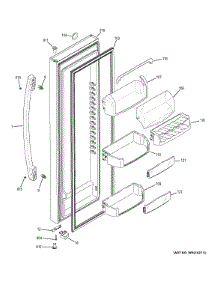 Fresh Food Door parts for Ge Refrigerator GSE26HGECHBB from AppliancePartsPros.com