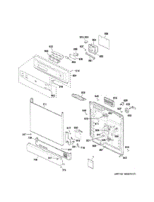 Escutcheon Door Assembly parts for Ge Dishwasher GSM2200V65WW from AppliancePartsPros.com