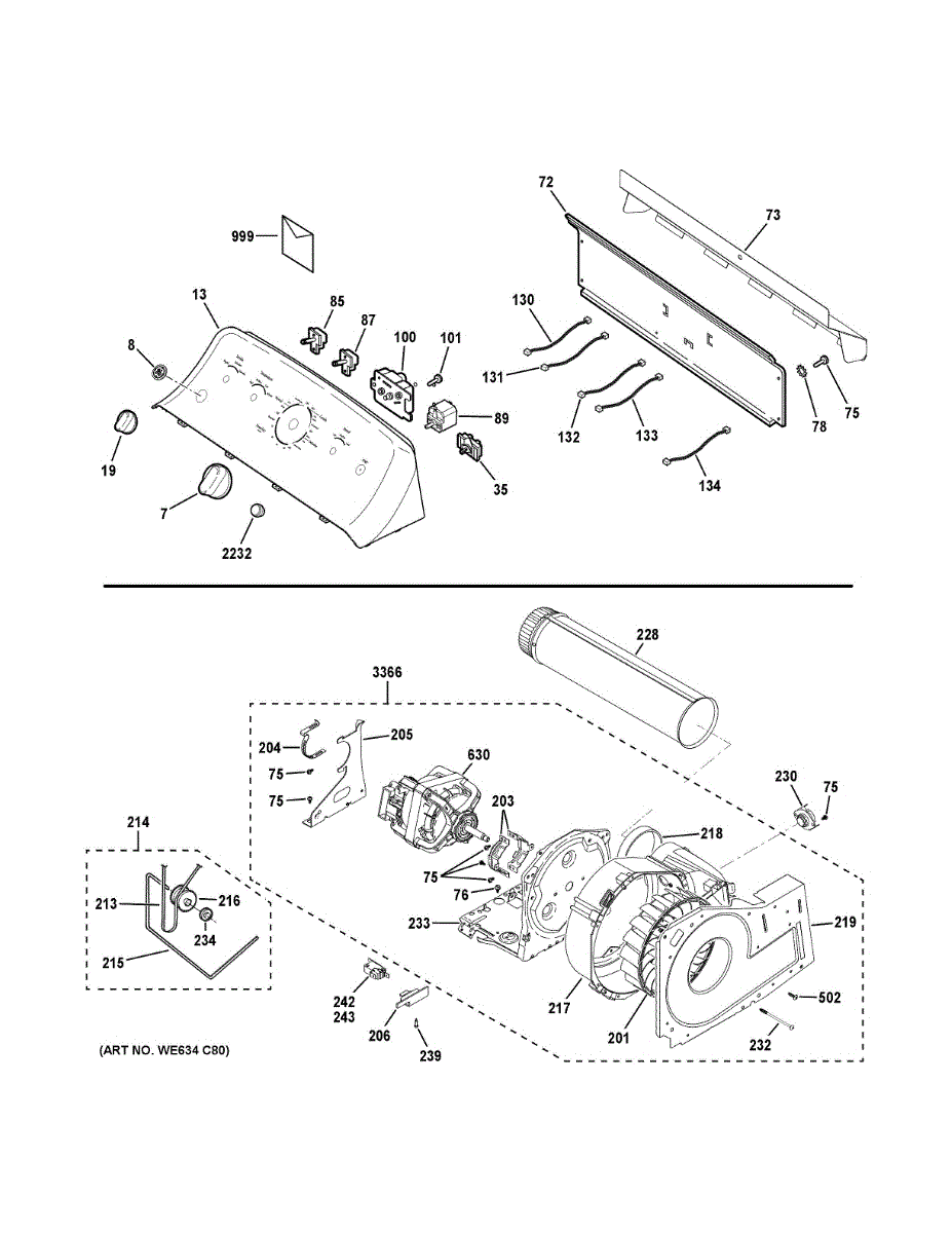 Parts for Ge GTD48EASW0WB: Backsplash Blower Motor Assembly Parts ...