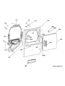 Front Panel Door parts for Ge Dryer GTDP490ED4WS from AppliancePartsPros.com
