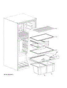 Shelves Drawers parts for Ge Refrigerator GTE21GTHEBB from AppliancePartsPros.com